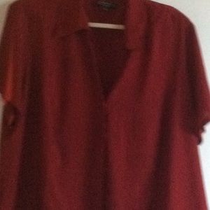 Red button down shirt